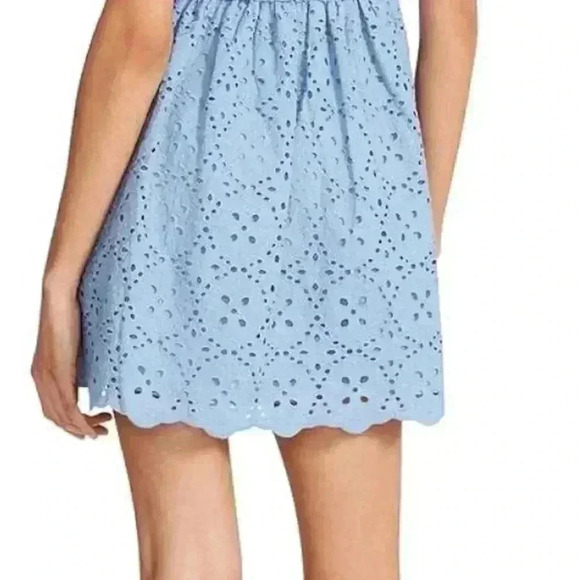 99. Betsey Johnson All Eyes on Eyelet Mini Dress Blue - Picture 2 of 9